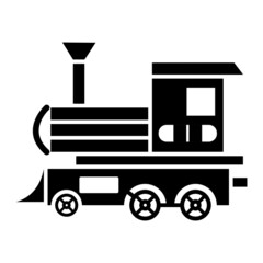 Vector Steam Locomotive Glyph Icon Design