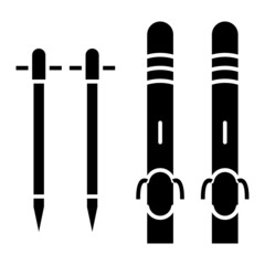 Vector Skis Glyph Icon Design
