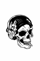Skull with tobacco vector illustration