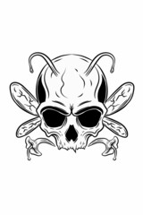 Bee skull vector illustration