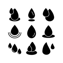 water droplet icon or logo isolated sign symbol vector illustration - high quality black style vector icons
