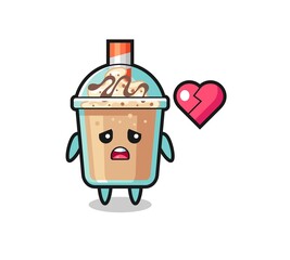 milkshake cartoon illustration is broken heart