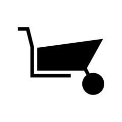 wheelbarrow icon or logo isolated sign symbol vector illustration - high quality black style vector icons
