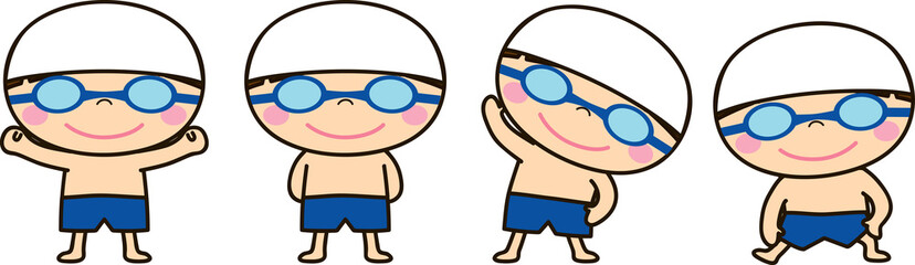 水泳・体操をする男の子