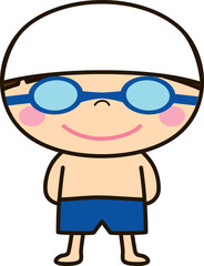 水泳・体操をする男の子