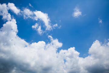 The beautiful blue sky with White clouds
