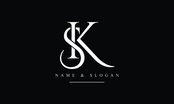 SK, KS, S, K abstract letters logo monogram