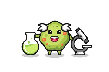 Mascot character of puke as a scientist