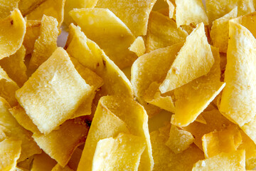 Cassava chips texture background.