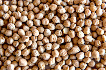 Chickpeas, healthy food texture background.