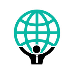 elegant logo design with the concept of a tie carrying a globe