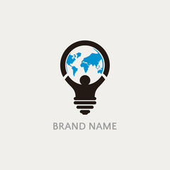 Elegant logo design with the concept of a globe carrier, this concept is in the form of a light bulb