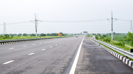 Fototapeta na wymiar Newly constructed Delhi Meerut Expressway from Delhi to Meerut