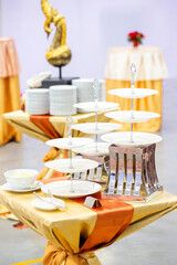 Table at a buffet restaurant party
