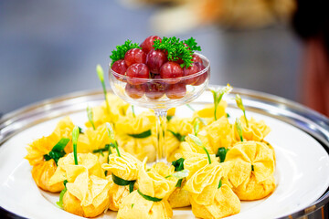 Table at a buffet restaurant party