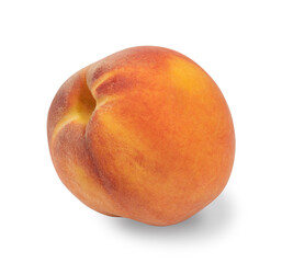 Fototapeta premium Ripe red and yellow peach isolated on a white background.Bright, fresh fruit on a white background.Use for labels, posters and web design.
