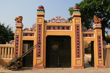 gate of a temple in hoi an in vietnam