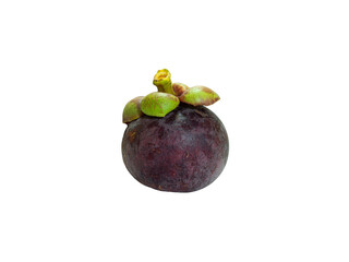 close up of fresh Mangosteen isolate on white background