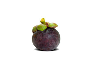 close up of fresh Mangosteen isolate on white background