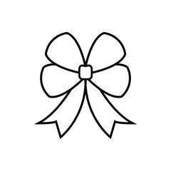 Bow vector icon. ribbon illustration symbol. decoration sign or logo.