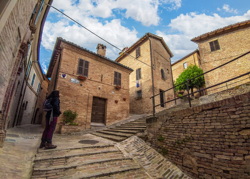 Sarnano (Macerata, Italy) - A suggestive renaissance old town in Marche region, inside the mountain natural park of Monti Sibillini. Here a view of historical center