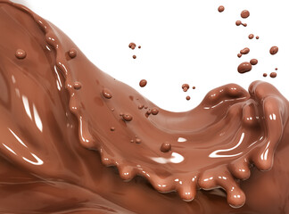 Wave of chocolate, splashing chocolate abstract background, 3d rendering