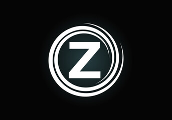 Initial Z monogram alphabet in the spiral. Swirl spiral infinity logo design. Font emblem.  Modern vector logo for the business, and company identity