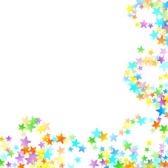 Rainbow Festive Confetti. Carnival Star Falling.