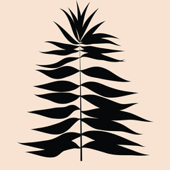 Leaves in Boho art style . Vector illustration