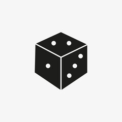 Dice cube icon for mobile and web games UI design, gambling, chance games concept.