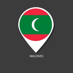 Maldives flag Vector marker with flags.