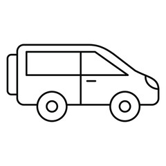 Car Van outline Icon Vector