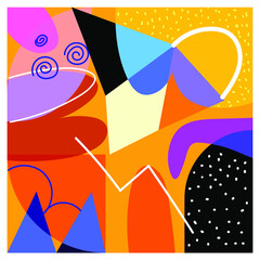 abstract shapes and line background vector illustration.