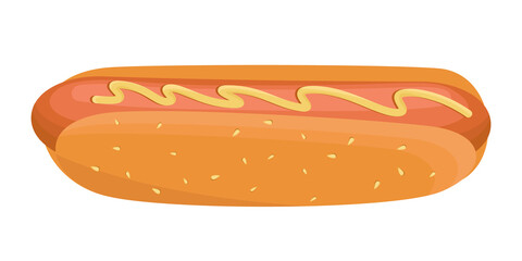Hot dog isolated on white background. Vector illustration