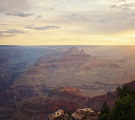 Fototapeta na wymiar Grand Canyon Summer Morning Haze