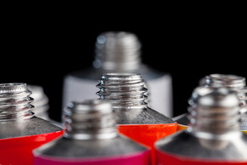 tubes of acrylic paint for painting pictures