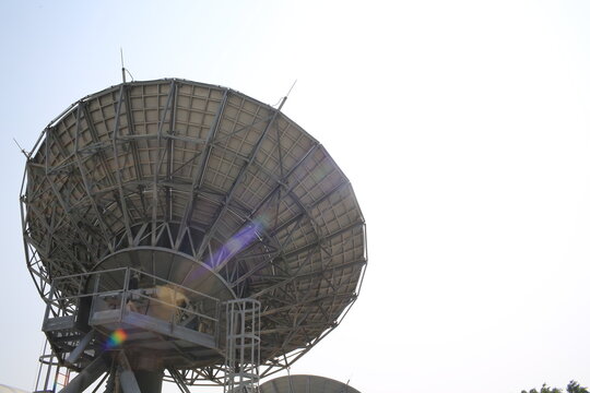 Parabolic antenna in tv station in hong kong