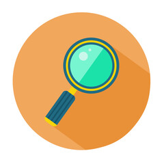 Magnifying glass icon, vector illustration in flat style
