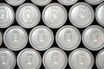 cans top view isolated on white background