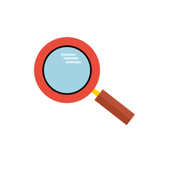 Magnifying glass icon, vector illustration in flat style