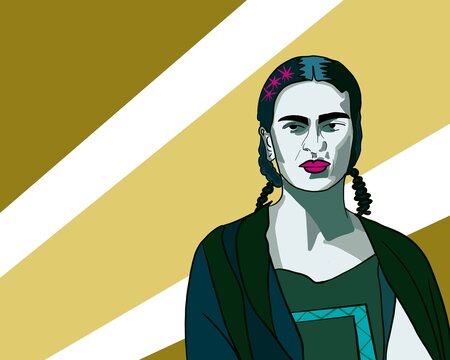 Illustration face Mexican woman traditional
