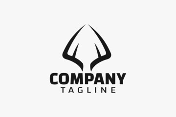 a simple arrow deer logo with combination of arrowhead and deer antler for any business especially for deer hunting, apparel, archery, games, sports, etc. 