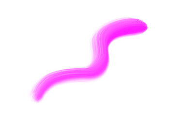 Painting brush curve line pink isolated on white background