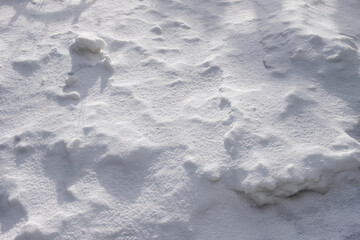 Fresh snow floor on winter season natural background