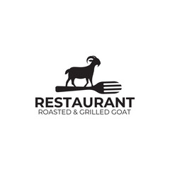 roasted goat restaurant logo design template