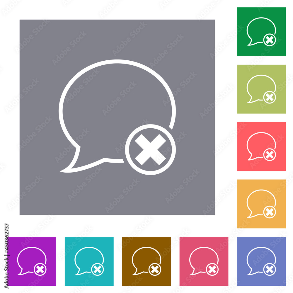 Poster Cancel message outline square flat icons