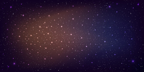 Obraz premium Beautiful galaxy background. Stardust in deep universe and bright shining stars in cosmic. Vector illustration.