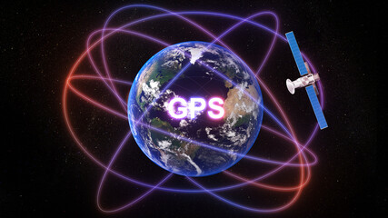 Technology communication GPS,standard generic term for satellite navigation systems,gps technology,3d rendering