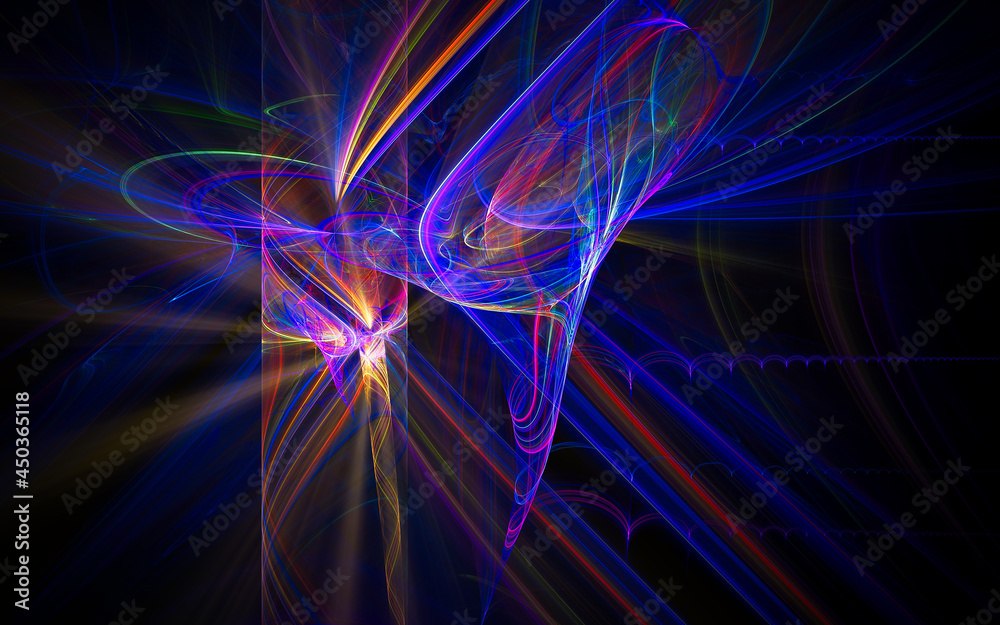 Poster digital illustration abstract image generated fractal background image wallpaper pattern of various 
