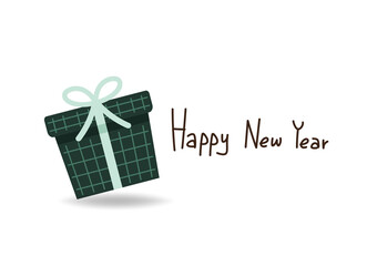 Red and Green gift box vector. Red gift box vector. Happy new year poster.